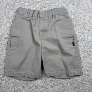 Parker Kids Khaki Chino Shorts Flat Front‎ Elastic Waist Adjustable Size 8
